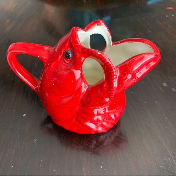 Vintage Red Lobster Creamer Gravy Boat – Ceramic Coastal Serveware Maine - Picture 1 of 6
